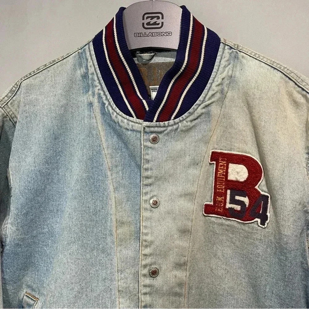 Vintage U.M. B-54 Equipment VTG Men's Denim Varsity Jacket Size Medium - Picture 2 of 16